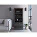 Dakota Bar Double Door Cabinet with 5 Wine Cubbies, Rack, and 2 Open Shelves