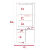 Dakota Bar Double Door Cabinet with 5 Wine Cubbies, Rack, and 2 Open Shelves