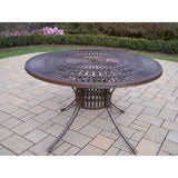 Dining Set with 48-inch Table, 4 Cushioned Chairs, Umbrella with Stand