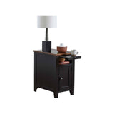 Dakota Wood Accent Table, Storage Cabinet, Chairside Table, Side Table, Black