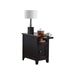 Dakota Wood Accent Table, Storage Cabinet, Chairside Table, Side Table, Black