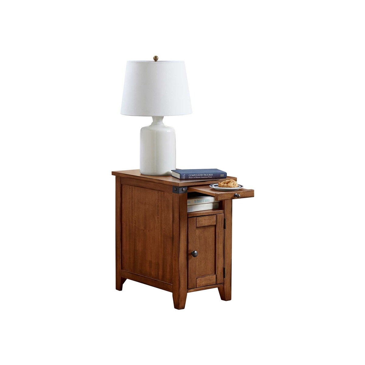 Dakota Wood Accent Table, Storage Cabinet, Chairside Table, Side Table, Black