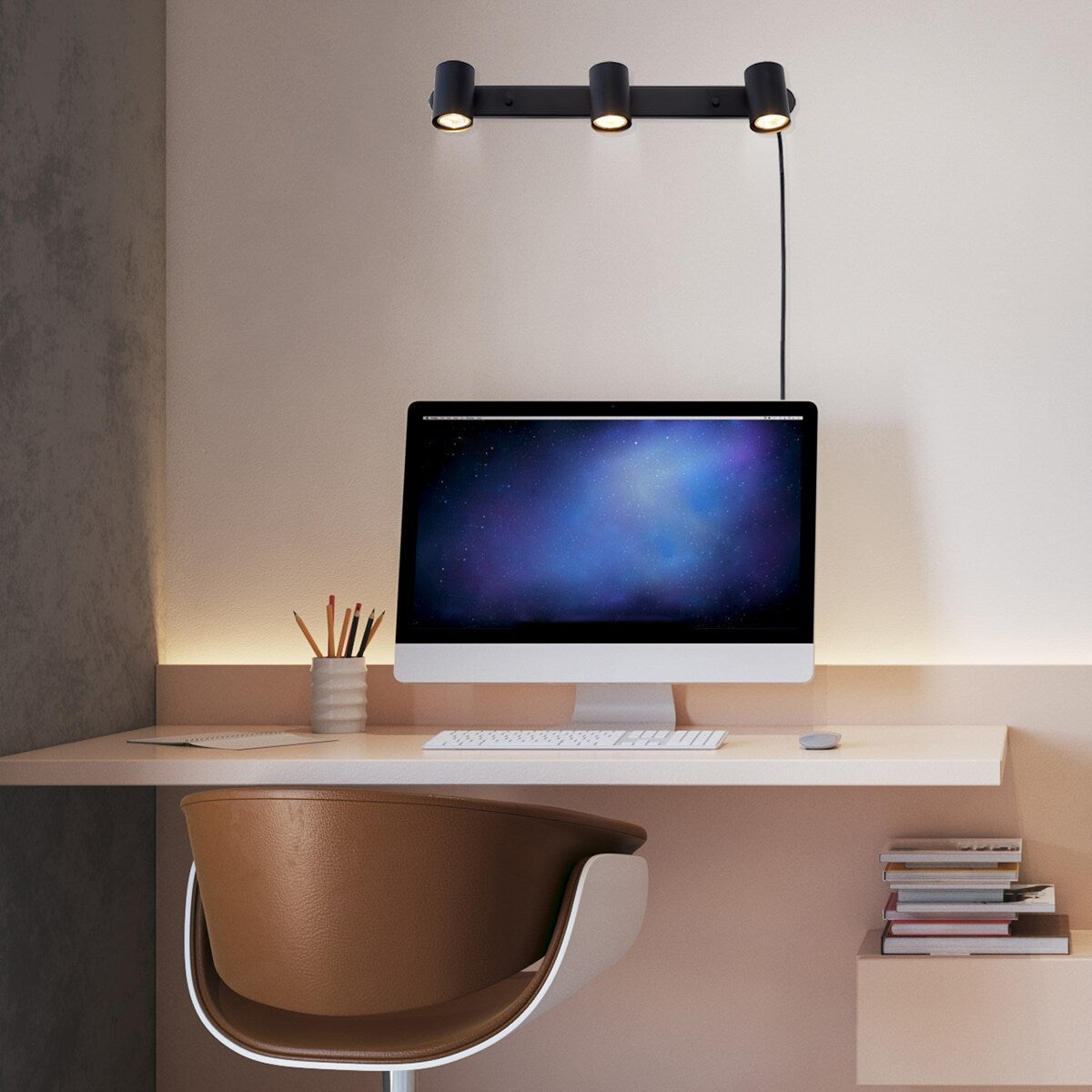 Dale 3-Light Matte Black Plug-In Track Lighting - one size