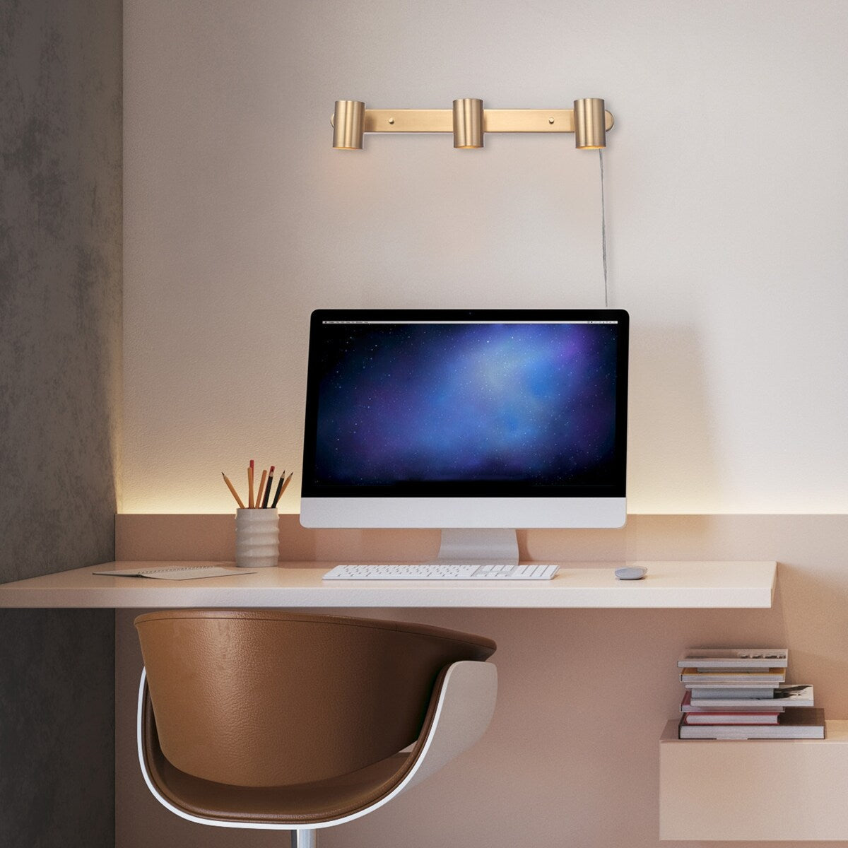 Dale 3-Light Matte Brass Plug-In Track Lighting - one size