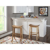 Dale Natural Solid Wood Rustic Farmhouse Saddle Bar Stool