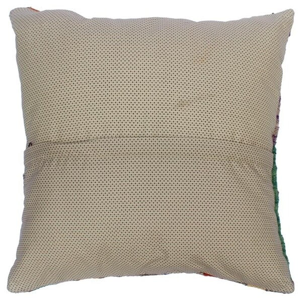 Dale Orange/Blue Hand-Woven Kilim Throw Pillow(18"x18")