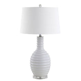Dallas 29.5" Ceramic LED Table Lamp, White by JONATHAN Y
