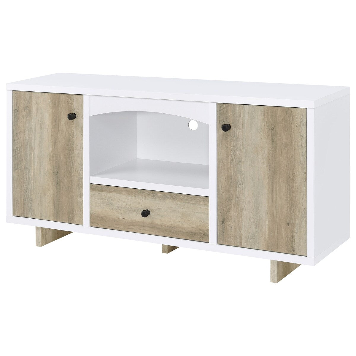 Dalton 2-Door Storage Credenza White And Distressed Pine
