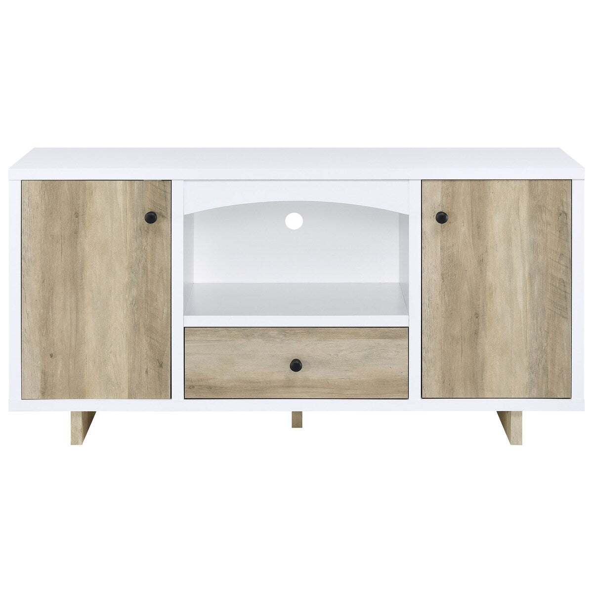 Dalton 2-Door Storage Credenza White And Distressed Pine