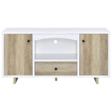 Dalton 2-Door Storage Credenza White And Distressed Pine