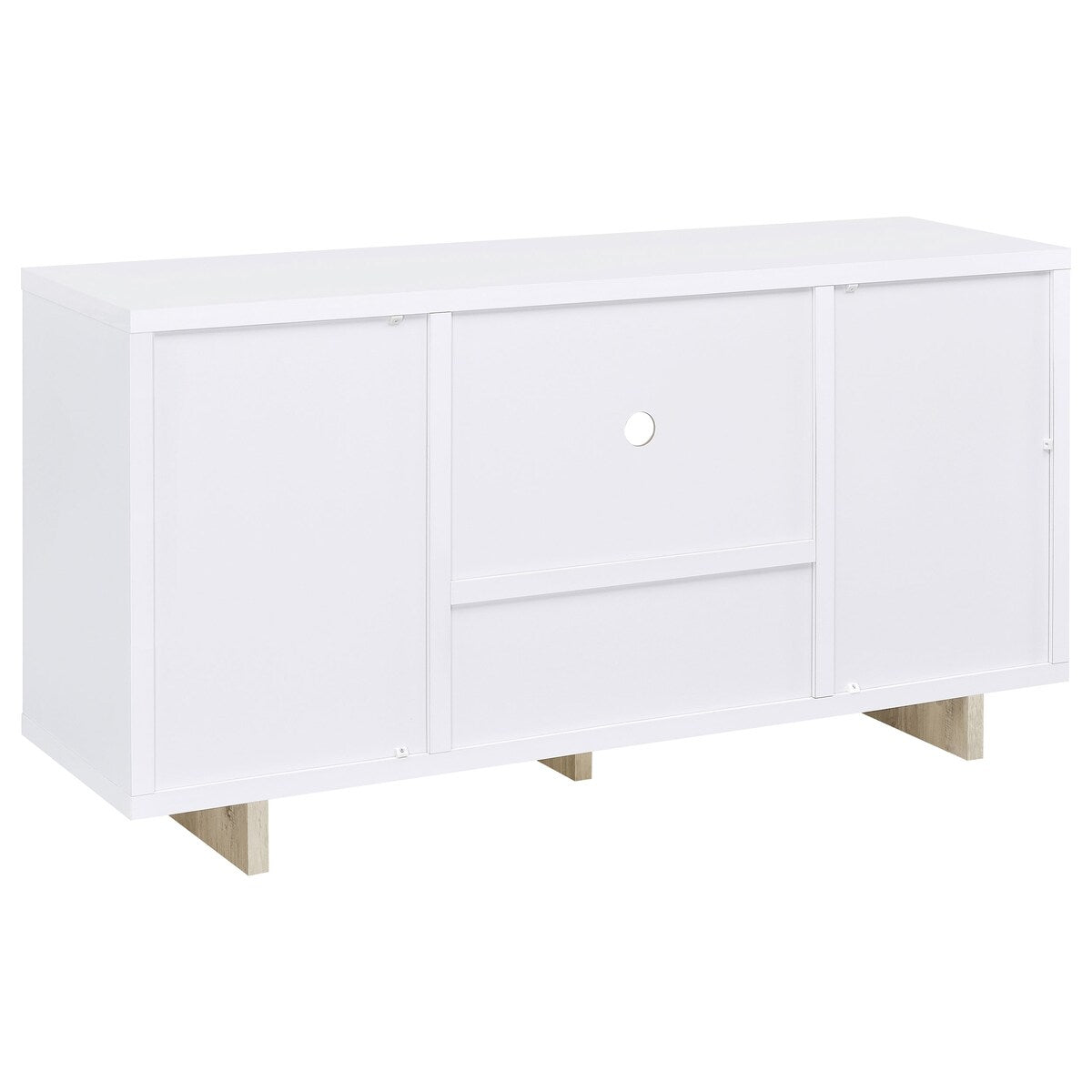 Dalton 2-Door Storage Credenza White And Distressed Pine