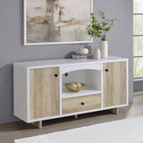Dalton 2-Door Storage Credenza White And Distressed Pine