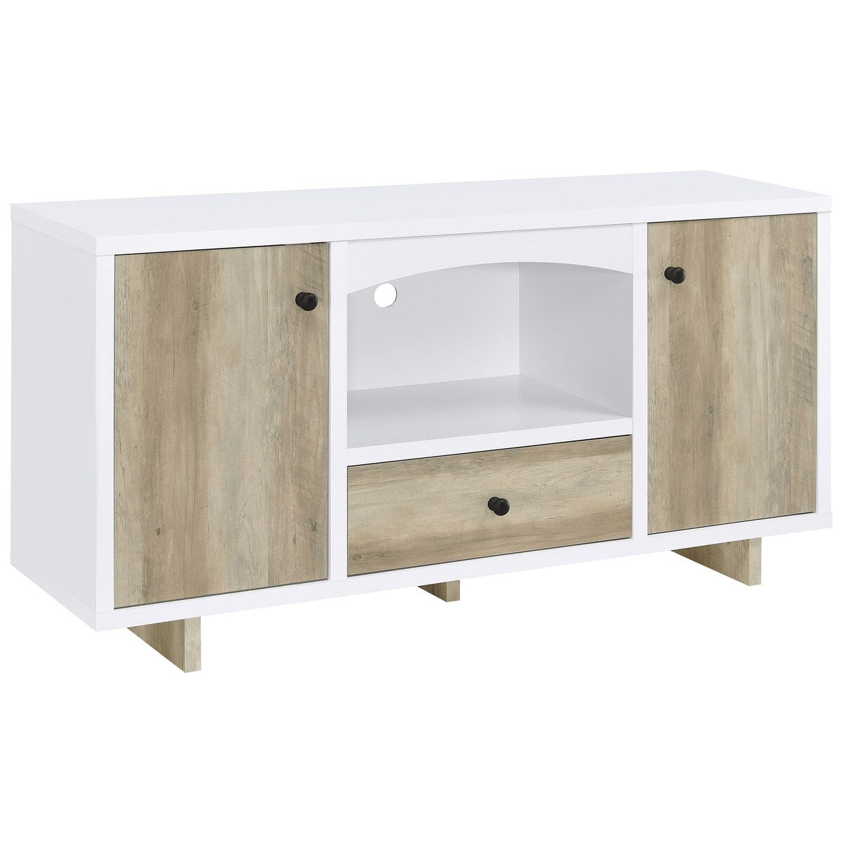 Dalton 2-Door Storage Credenza White And Distressed Pine