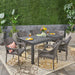 Damon Outdoor 7 Piece Wood and Wicker Expandable Dining Set by Christopher Knight Home