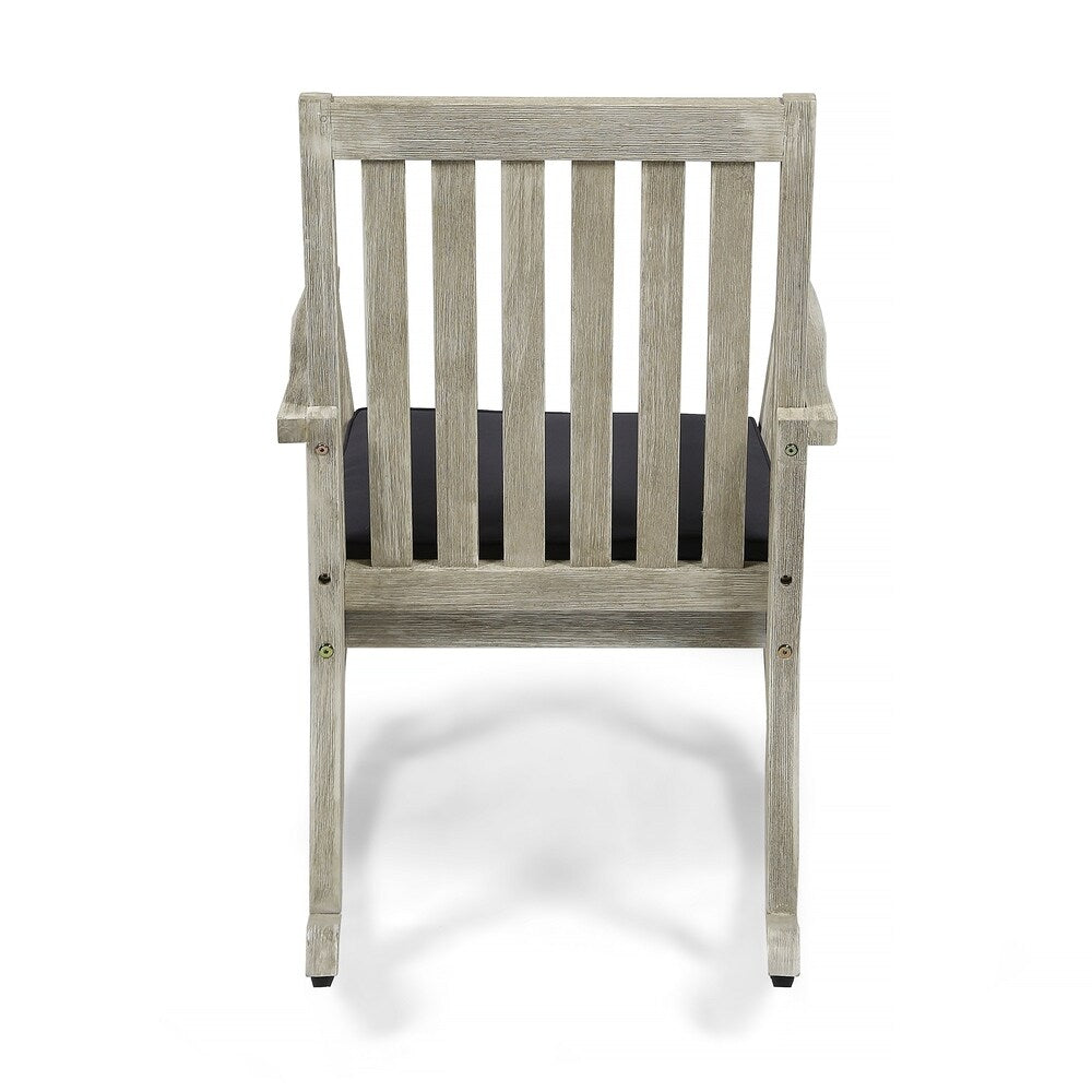 Daneen Traditional Indoor Acacia Wood Rocking Chair with Cushions by Christopher Knight Home
