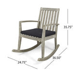 Daneen Traditional Indoor Acacia Wood Rocking Chair with Cushions by Christopher Knight Home
