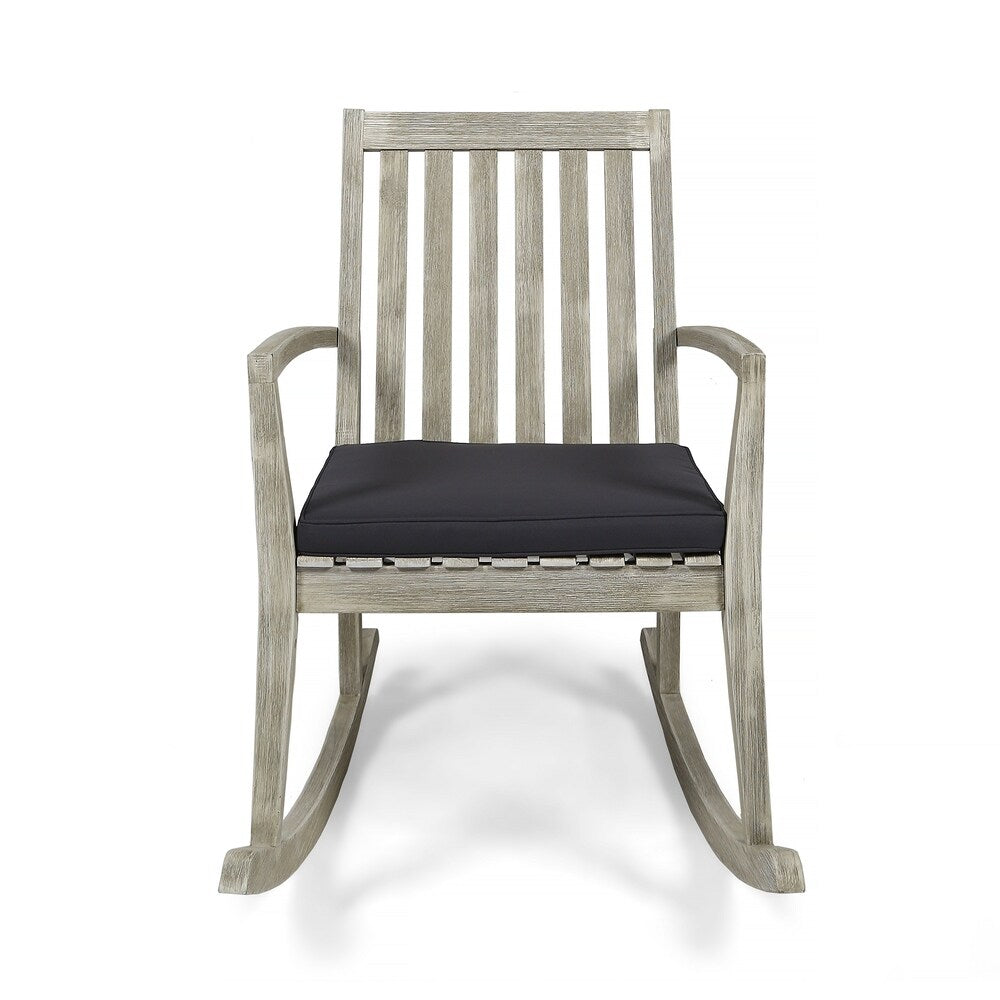 Daneen Traditional Indoor Acacia Wood Rocking Chair with Cushions by Christopher Knight Home