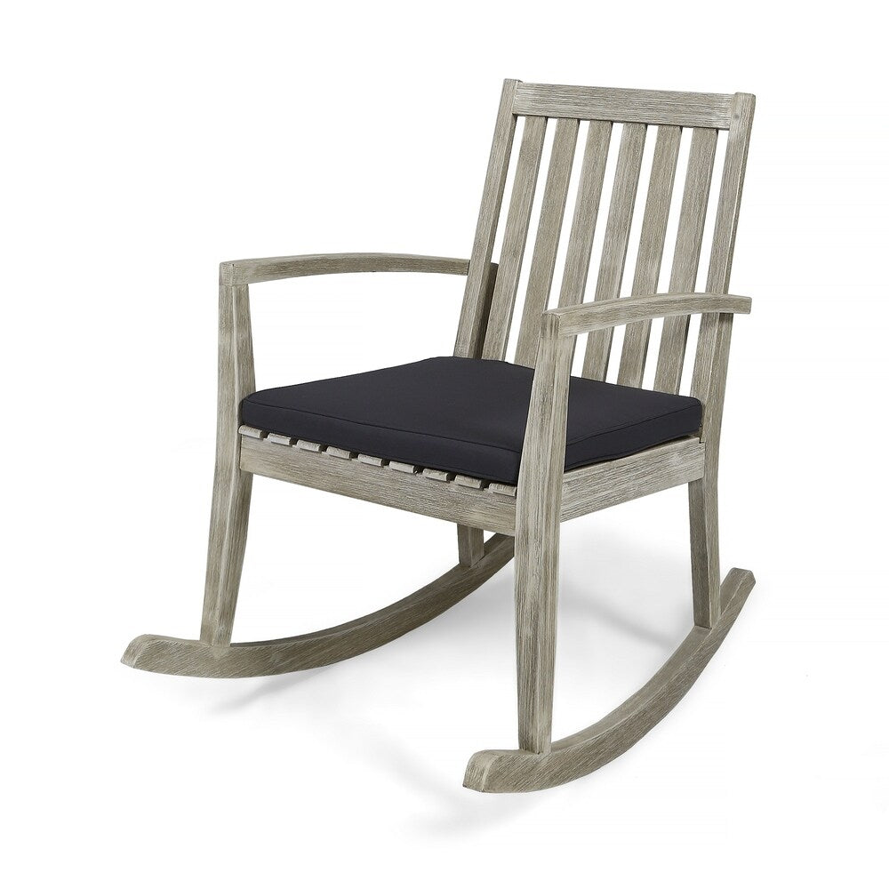 Daneen Traditional Indoor Acacia Wood Rocking Chair with Cushions by Christopher Knight Home