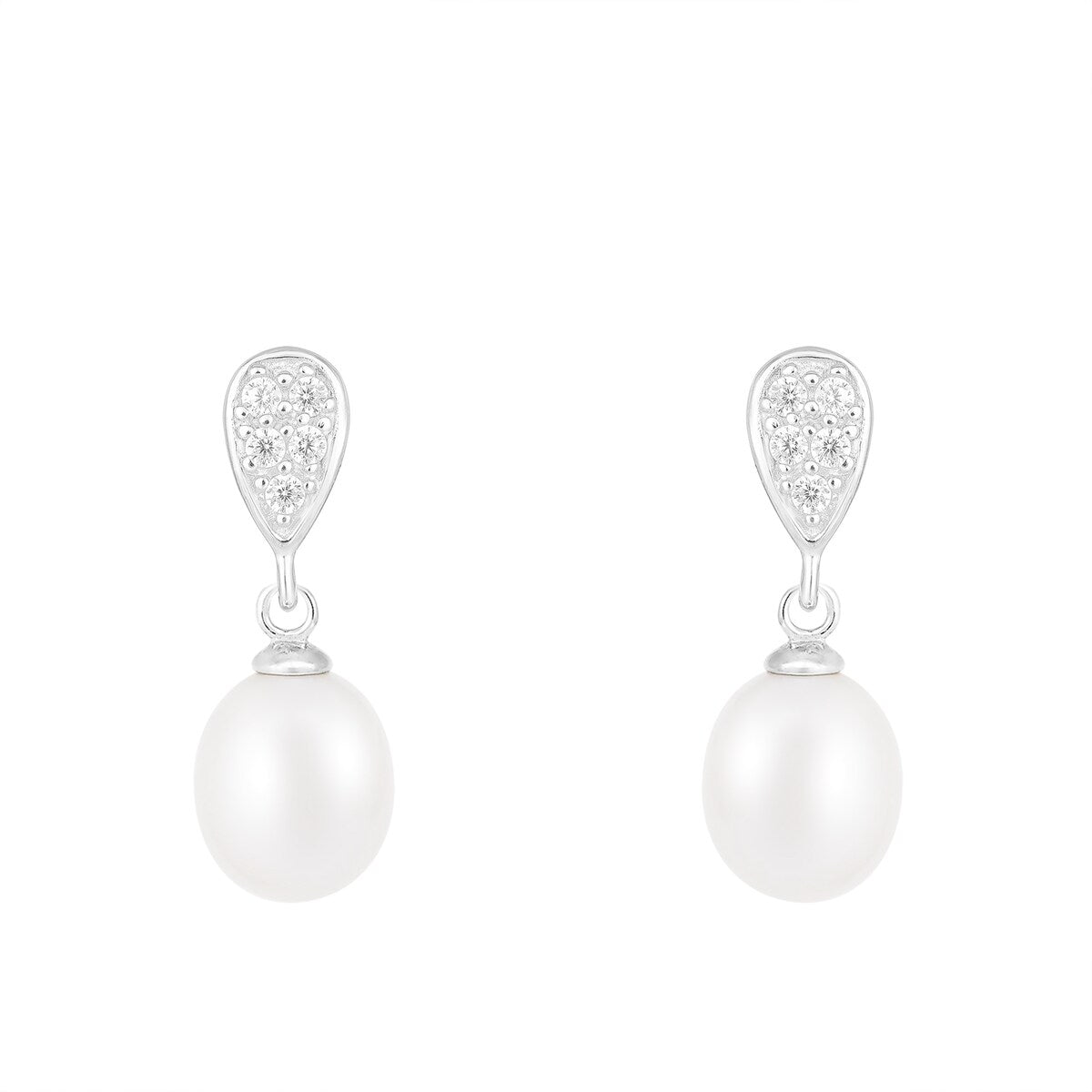 Dangle Push Back Pearl Earrings