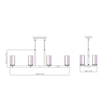 Danica 8 Light Linear Chandelier in Matte Black