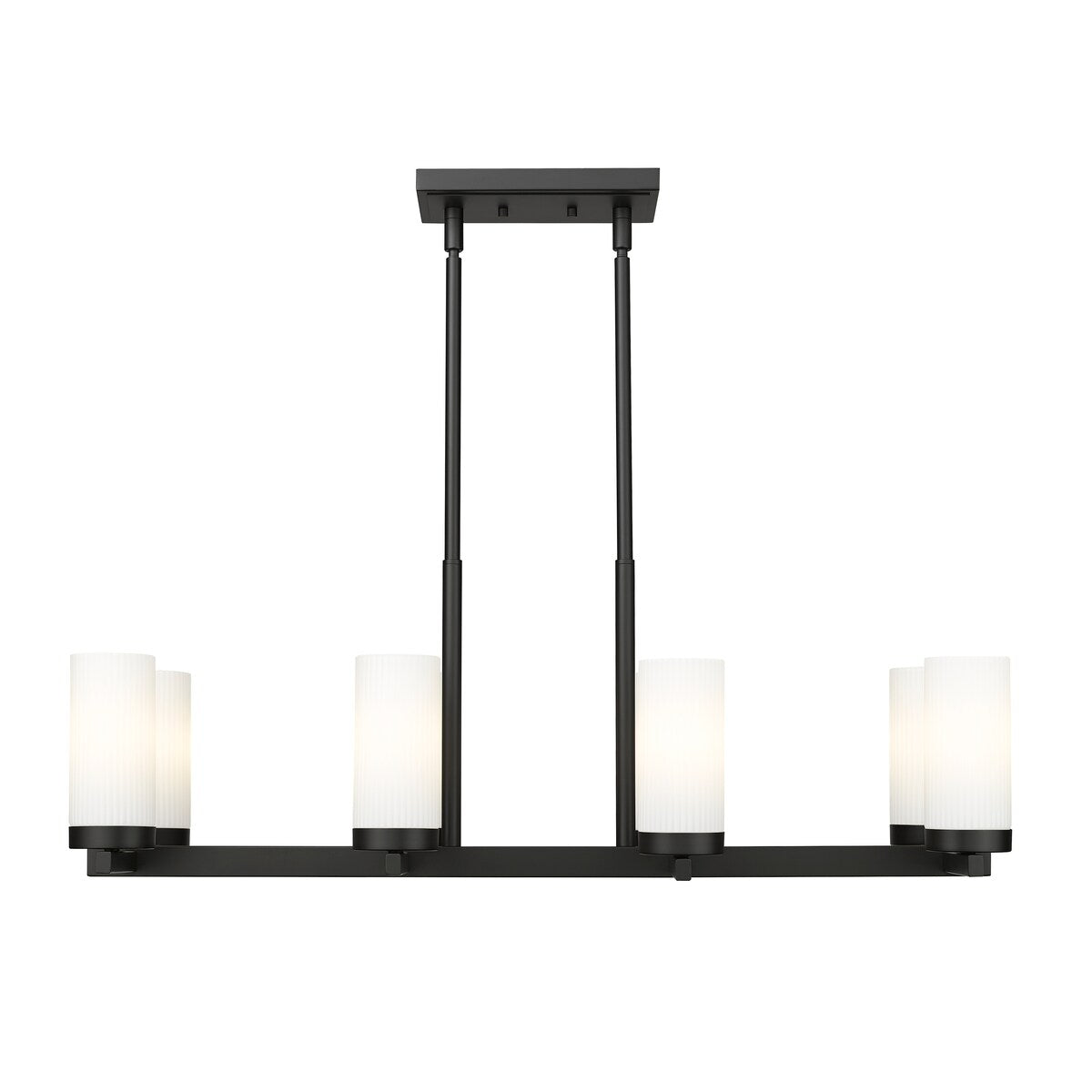 Danica 8 Light Linear Chandelier in Matte Black