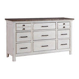 Danica Vintage White 2-piece Panel Bedroom Set with Dresser