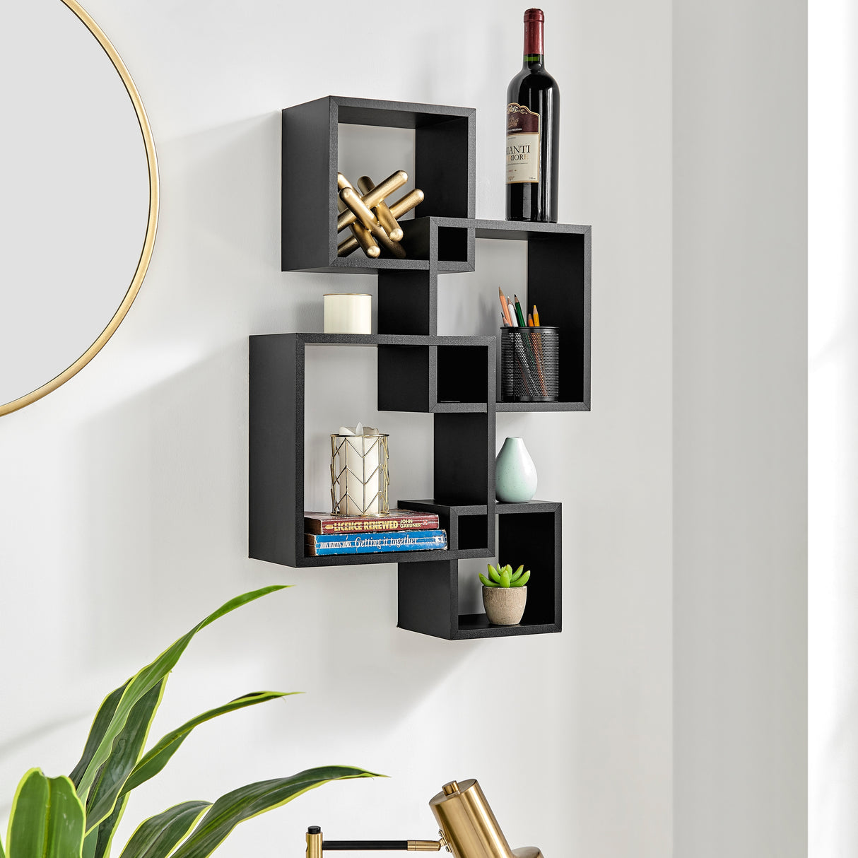 Danya B. Blocchetto Intersecting Cubes Wall Shelf Unit - Horizontal or Vertical