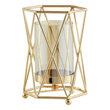 Danya B. Prism Warm Gold Hurricane Candle Holders - Set of 2