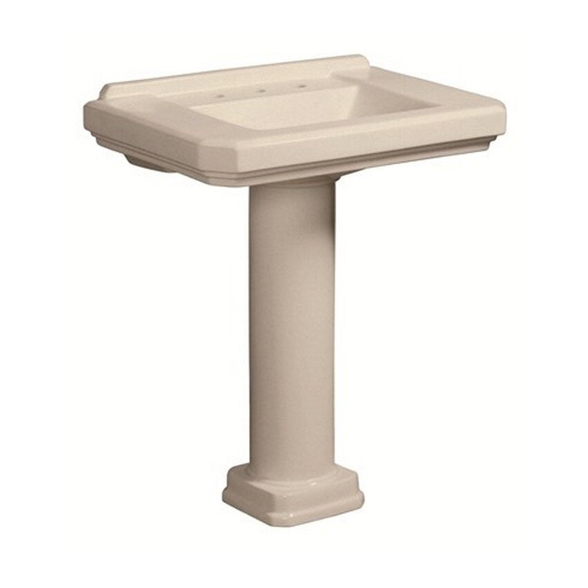 Gerber Cirtangular Pedestal Biscuit Porcelain Bathroom Sink DC026028BC