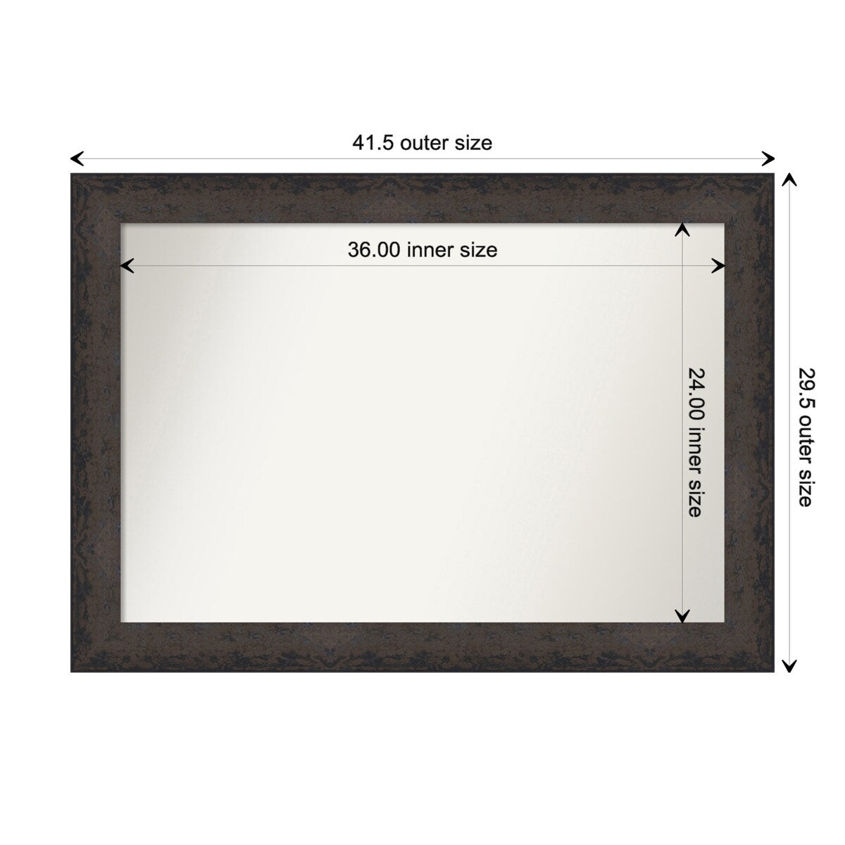 Dappled Non-Beveled Wood Framed Bathroom Vanity Wall Mirror