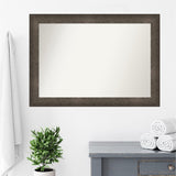 Dappled Non-Beveled Wood Framed Bathroom Vanity Wall Mirror