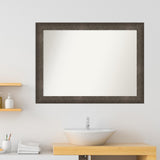 Dappled Non-Beveled Wood Framed Bathroom Vanity Wall Mirror