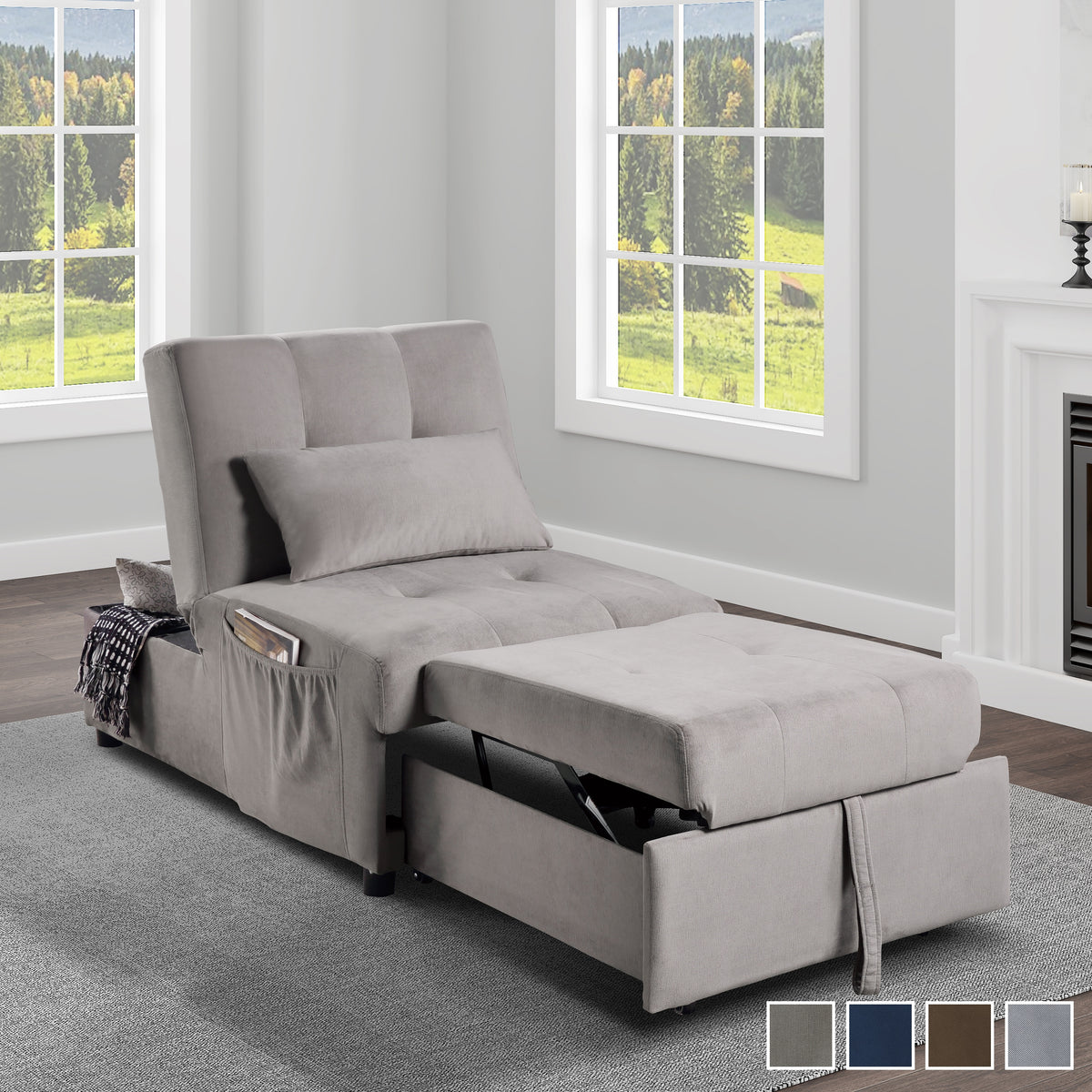 Daria 4-in-1 Convertible Futon Lounge Chair
