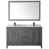 Daria 60-inch Double Vanity, Marble Top, 58-inch Mirror