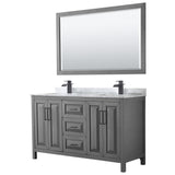 Daria 60-inch Double Vanity, Marble Top, 58-inch Mirror