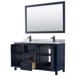 Daria 60-inch Double Vanity, Marble Top, 58-inch Mirror