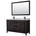 Daria 60-inch Double Vanity, Marble Top, 58-inch Mirror