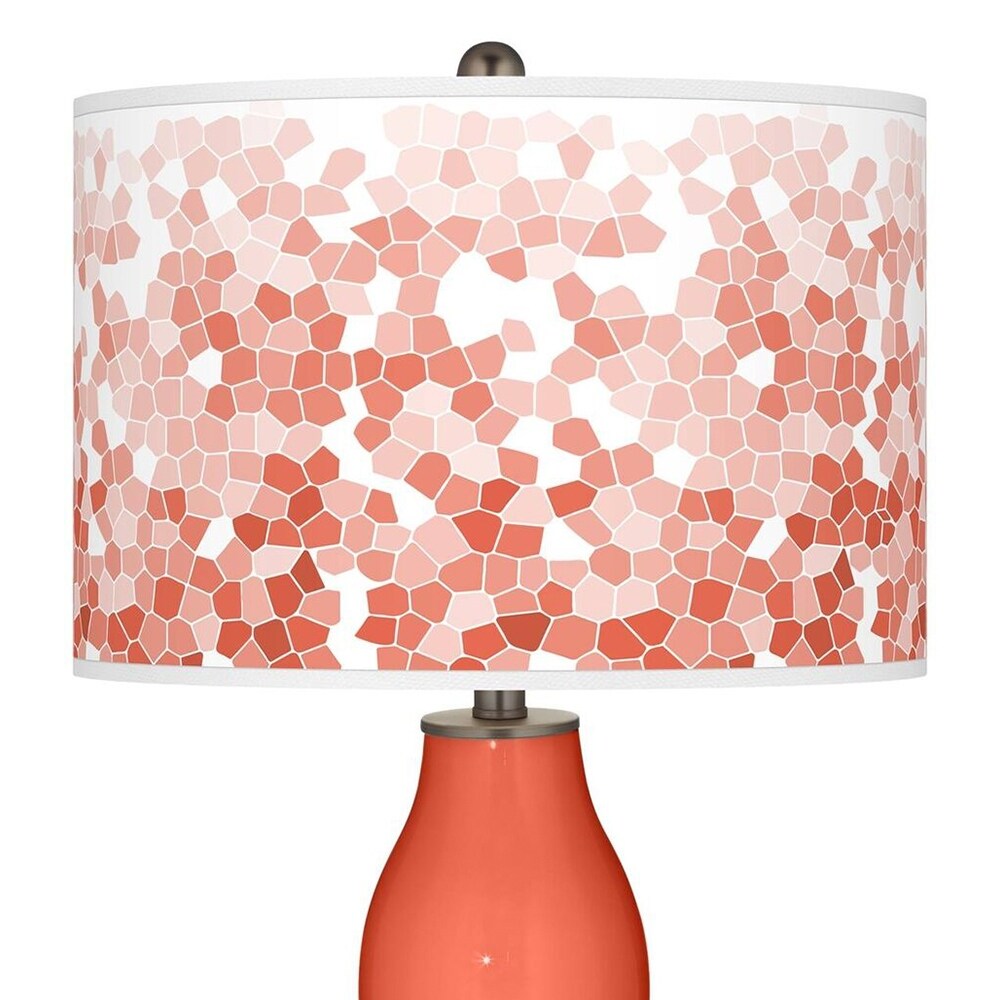 Daring Orange Mosaic Giclee Double Gourd Table Lamp - 16" x 29"