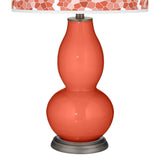 Daring Orange Mosaic Giclee Double Gourd Table Lamp - 16" x 29"