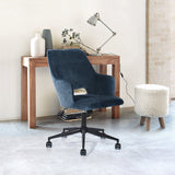 Dark Blue Fabric Upholstery Office Chair