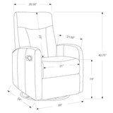 Dark Brown Bonded Leather Swivel Glider Recliner