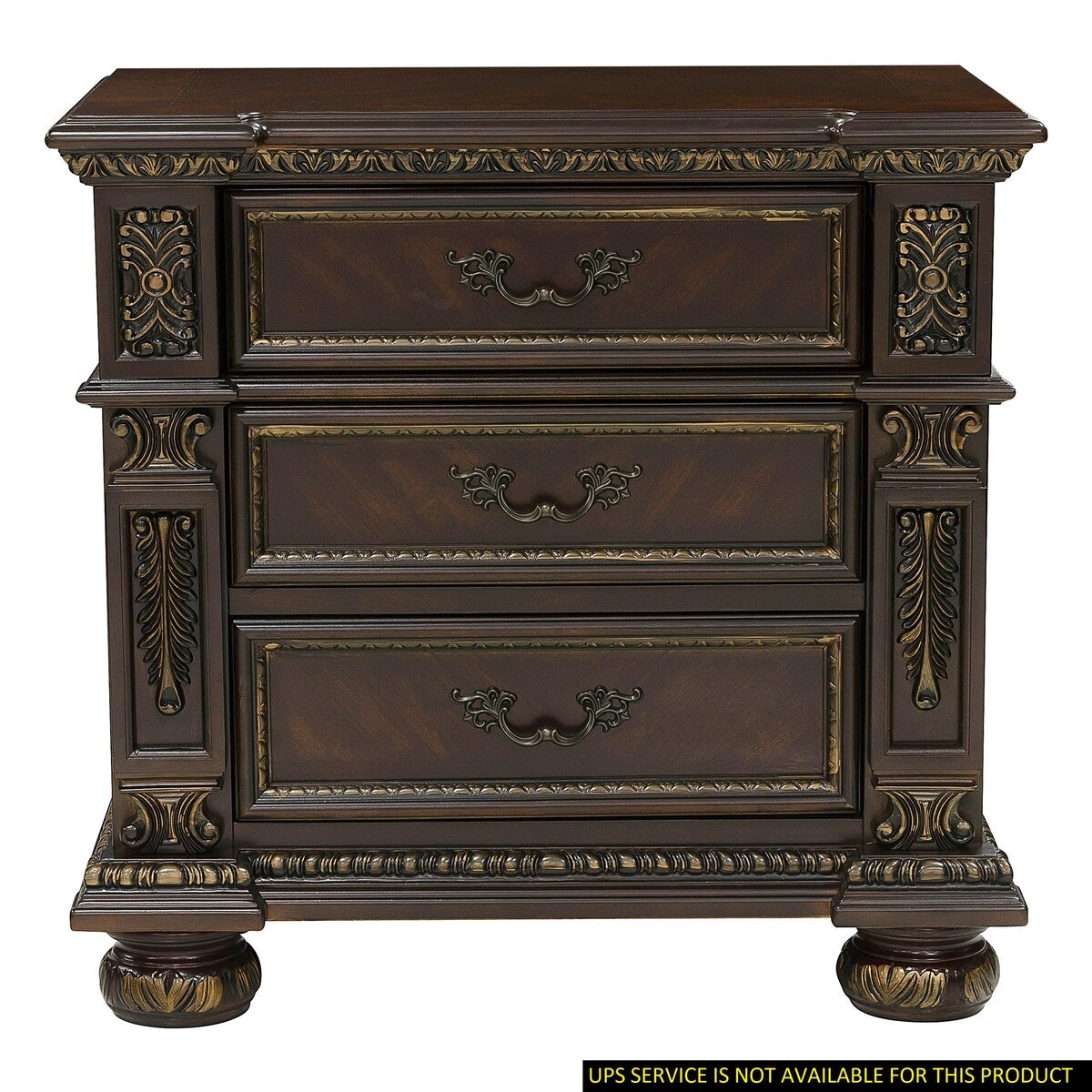 Nightstand of 3x Drawers Formal Style Bedroom Furniture