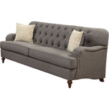 Dark Gray Fabric Sofa with 2 Pillows