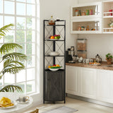 Dark Grey 5-Tier Corner Cabinet Bookshelf Stand Storage Rack