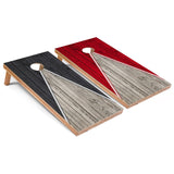 Dark Grey and Red Pyramid Cornhole Boards with LED Lights
