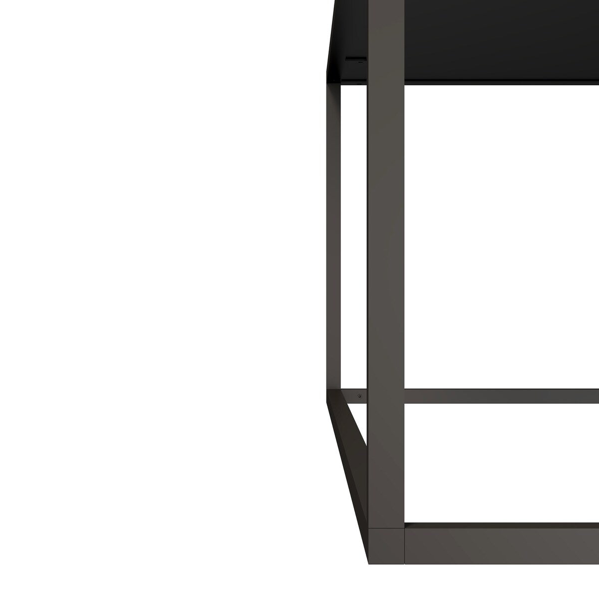 Dark Marble Rectangular Coffee Table with black Metal Leg for Living Room