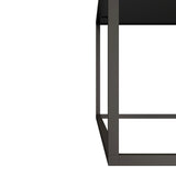 Dark Marble Rectangular Coffee Table with black Metal Leg for Living Room
