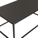 Dark Marble Rectangular Coffee Table with black Metal Leg for Living Room