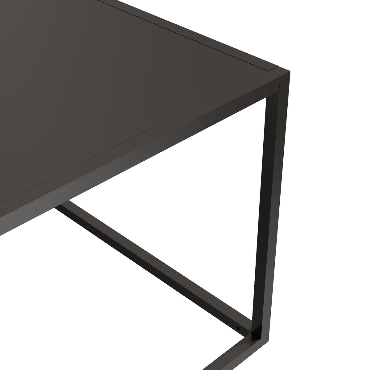 Dark Marble Rectangular Coffee Table with black Metal Leg for Living Room