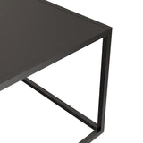 Dark Marble Rectangular Coffee Table with black Metal Leg for Living Room